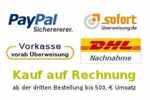 Zahlungsmöglichkeiten unsere Produkte aus Naturstein