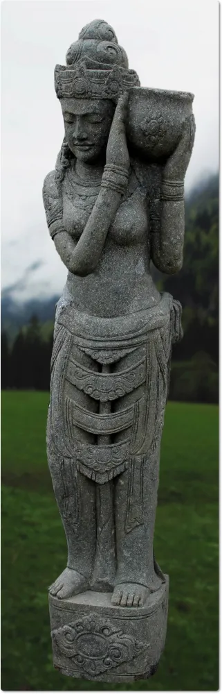 Steinfigur Shiva mit Pot aus Basanit