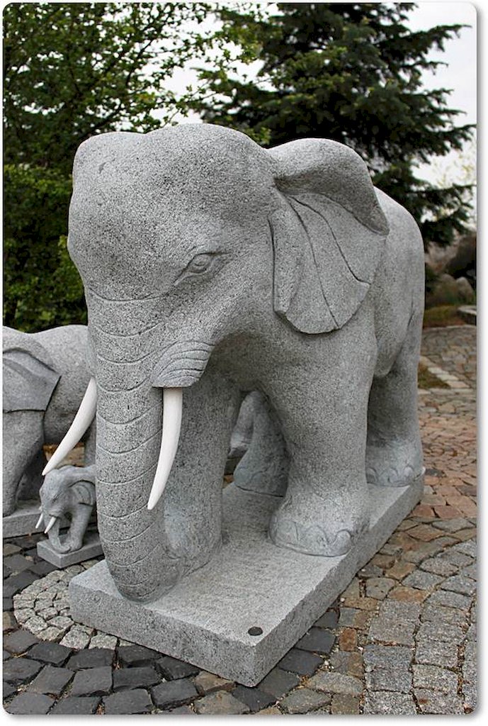 Indischer Steinelefant Granitelefant Elefant aus Naturstein