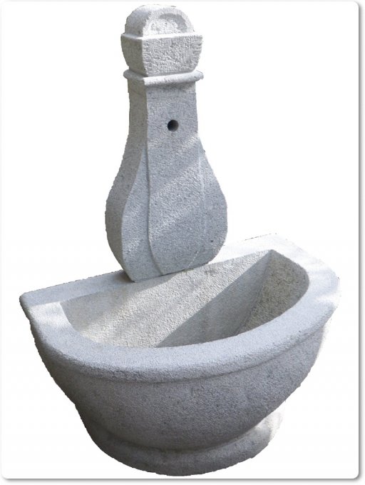 Halbrunder Granitbrunnen Natursteinbrunnen