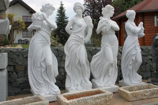 Skulpturen Naturstein Marmor Frühling, Sommmer, Herbst und Winte