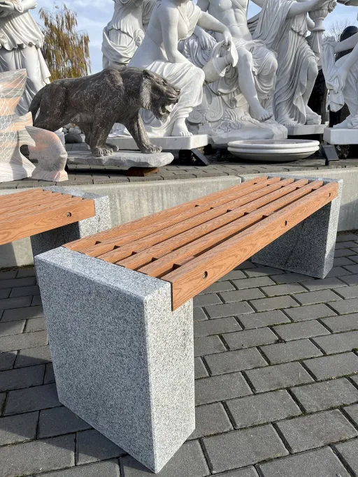 Steinbank Prag aus grauem Granit