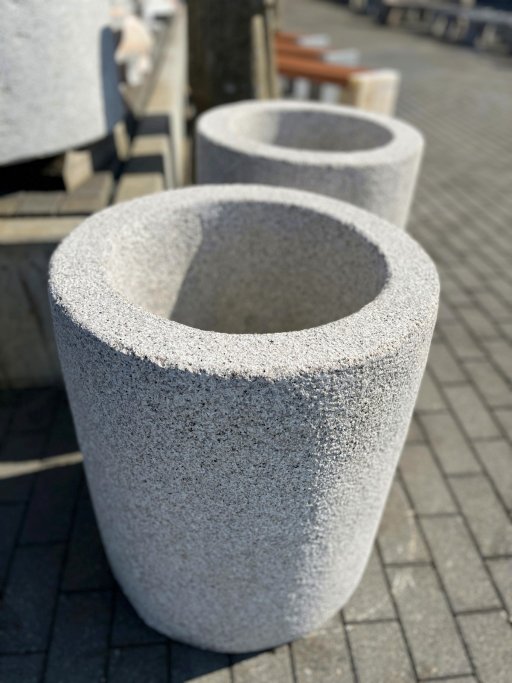 XXL Outdoor Pflanzkübel Granit Gelb Ø50 H60 rund