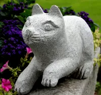 Tierfigur Katze aus dem Naturstein Granit