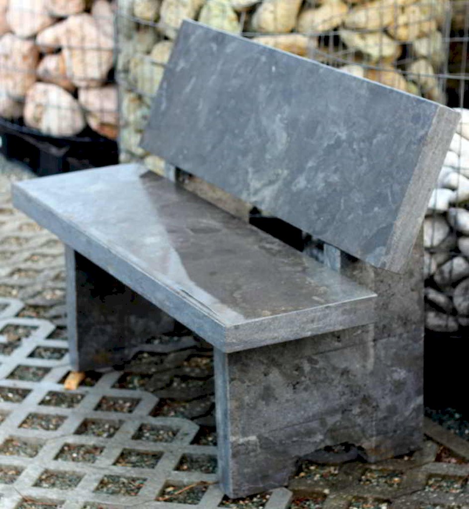 Steinbank Mit Lehne Aus Granit Oder Kalkstein