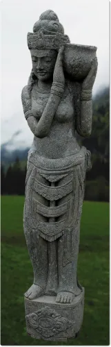 Steinfigur Shiva mit Pot aus Basanit