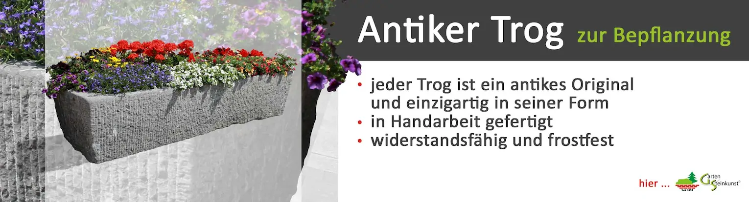 Antike Tröge aus Naturstein mit rustikalem Erscheinungsbild