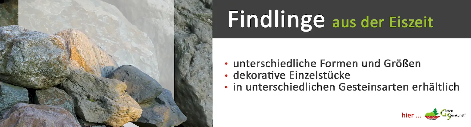 Eiszeitfindlinge bei Garten-Steinkunst für die Gartengestaltung