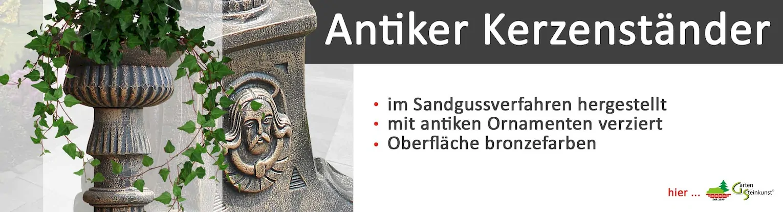 Antik wirkender Kerzenständer aus Gusseisen