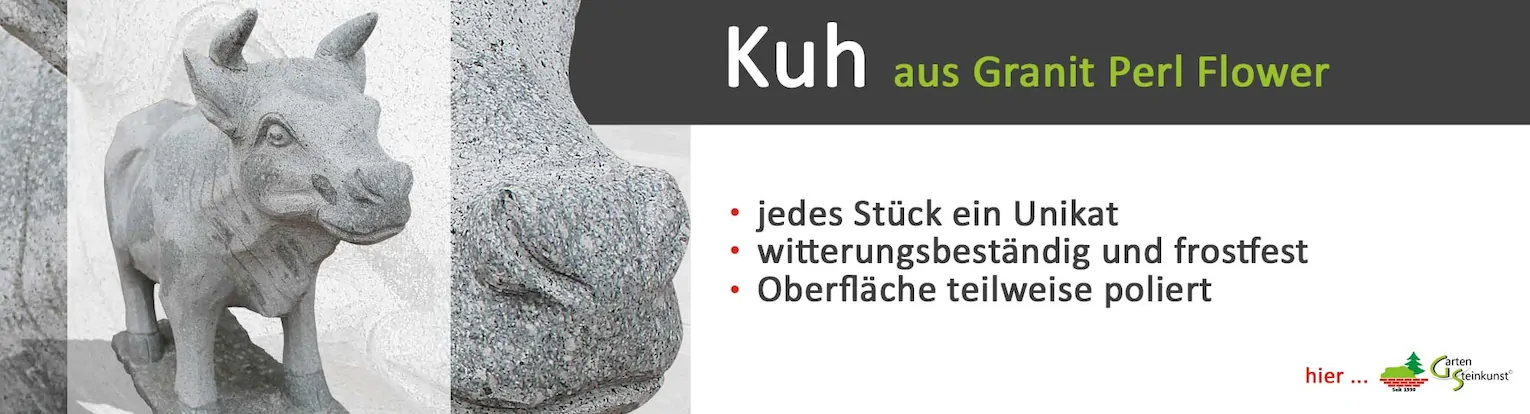 Granitkuh teilweise poliert für den Garten