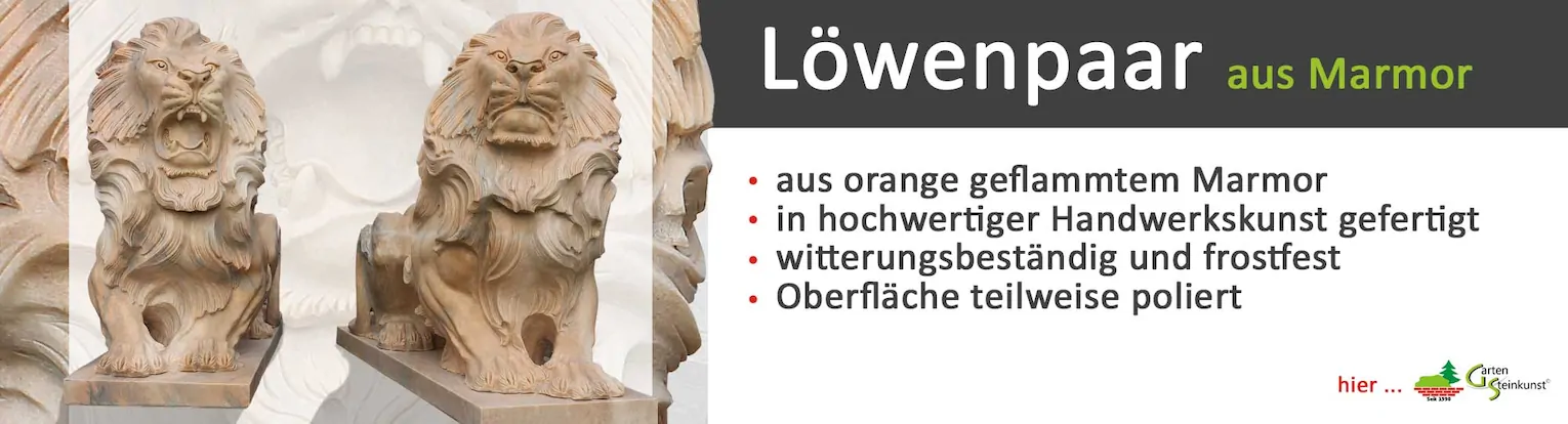Löwenpaar aus Marmor