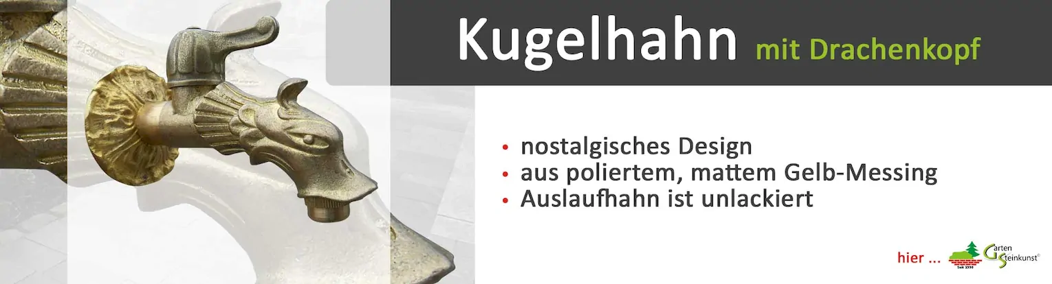 Nostalgischer Kugelhahn mit Drachenkopf aus Messing