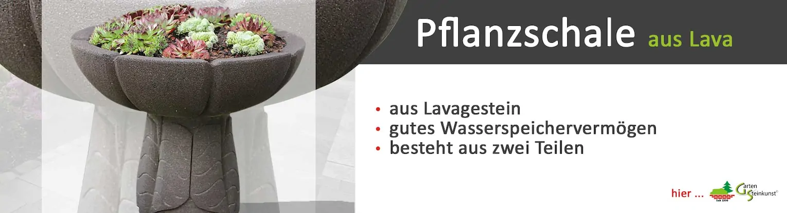 Pflanzschale aus schwarzer Lava