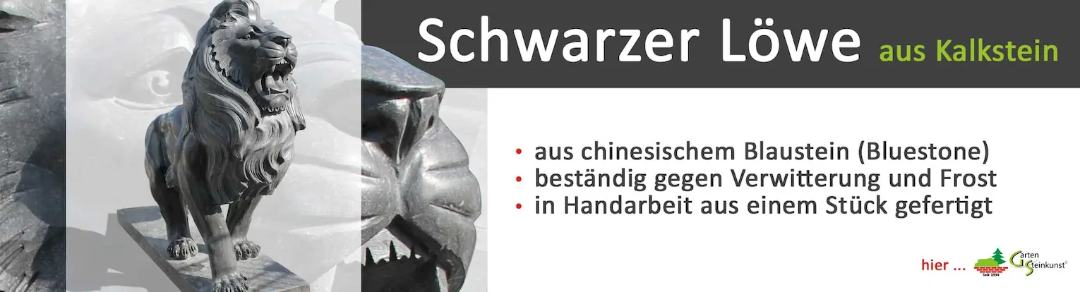 Tierfigur Schwarzer Löwe aus Naturstein