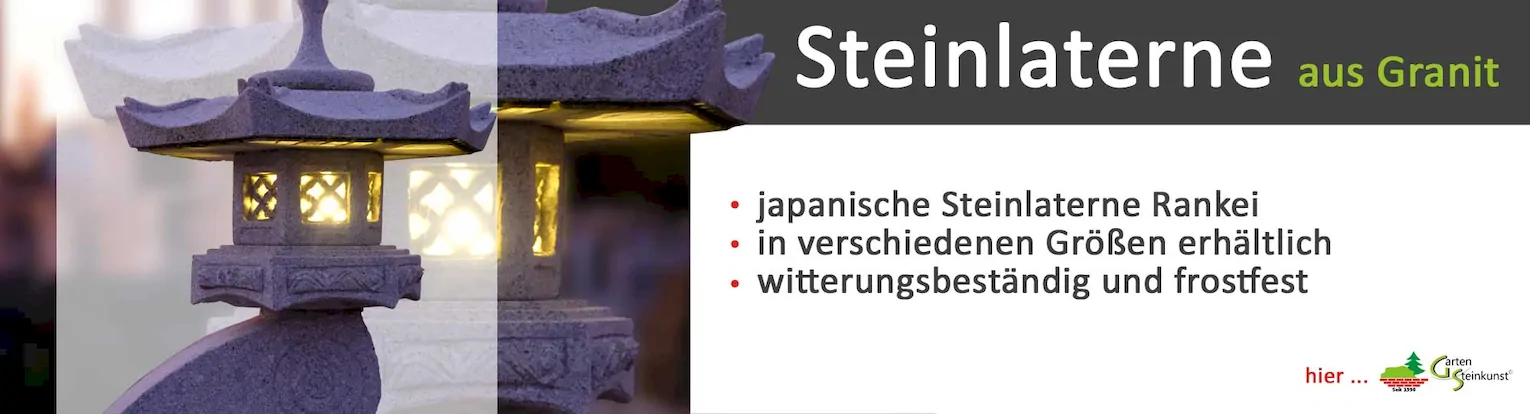 Japanische Steinlateren und -lampen Rankei aus Naturstein für den Garten