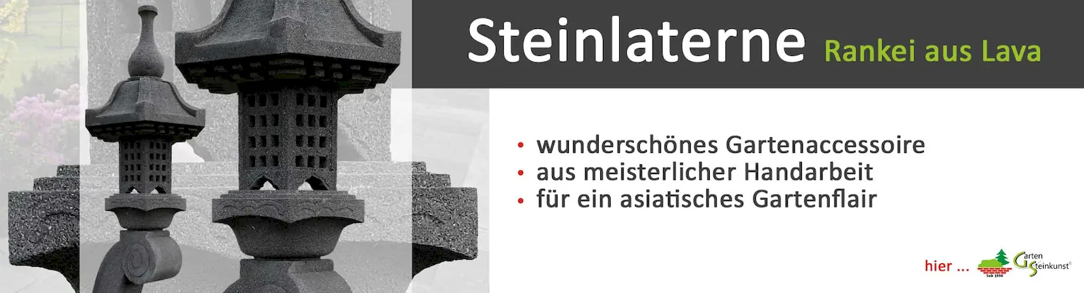 Große Steinlaterne Rankei aus schwarzer Lava