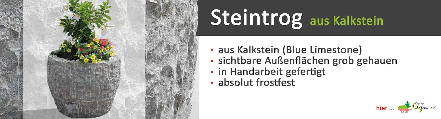 Steintrog aus Kalkstein Rund