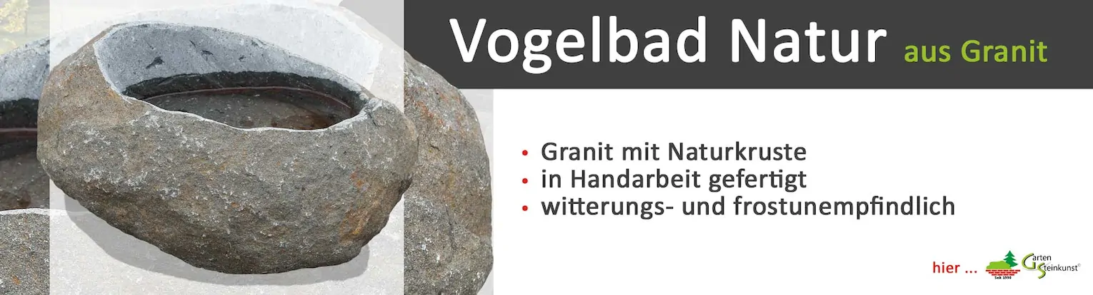 Vogelbad aus Natur Granit für den garten