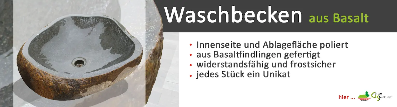 Waschbecken aus Naturstein Basalt