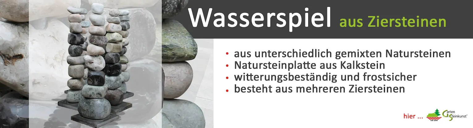 Wasserspiel aus Ziersteinen für den Garten
